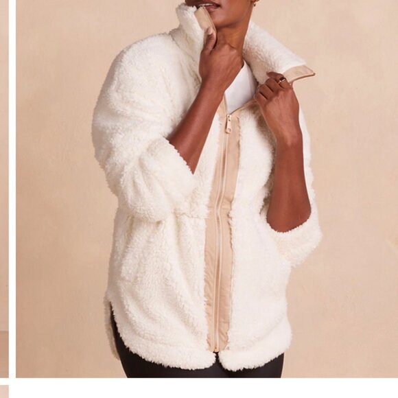 Summersalt high pile full zip Sherpa fleece jacket cinch waist soft fur XL - Picture 1 of 10